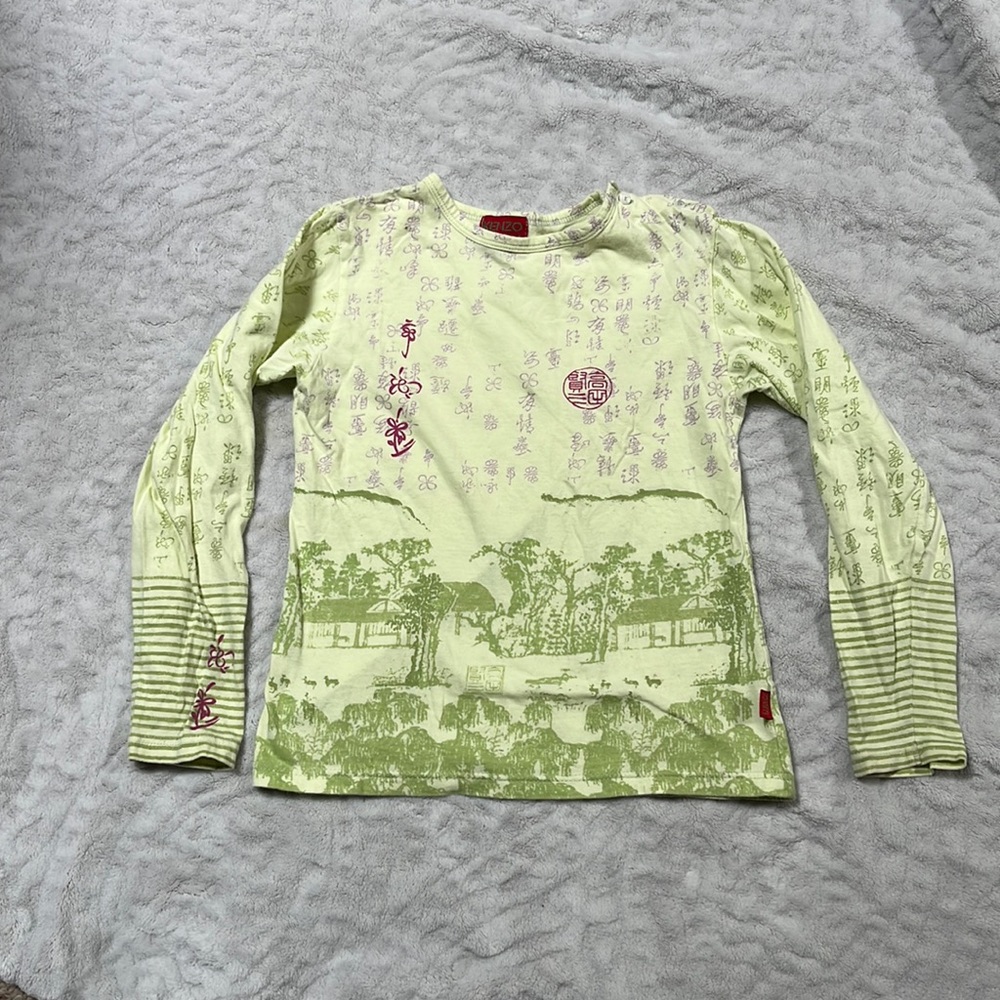 Vintage 90’s Girls Asian motif long sleeve cotton tshirt